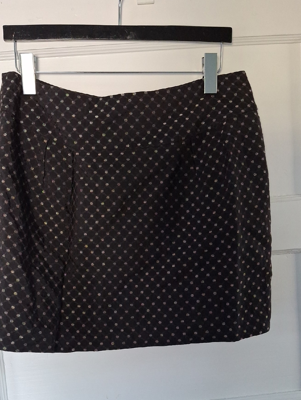 Michael Kors Black Mini Skirt with Metallic Dot Print